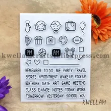 Записки DIY карт фото учетной записи резиновая штамп прозрачный главе школы план PM на день рождения вечерние 11x13,5 см KW641922