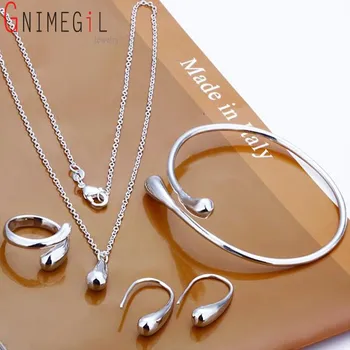 GNIMEGIL Wedding 925 Stamped Silver Sets for Women