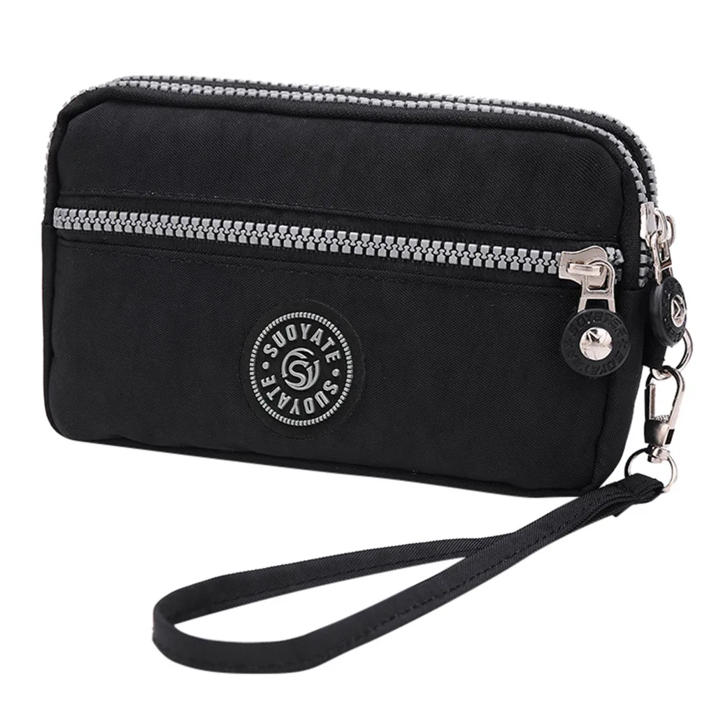 

Waterproof Casual solid Daily Phone Bag Long Section Zipper Fashion Key Coin Canvas Pouch Large Capacity Clutch Handbag