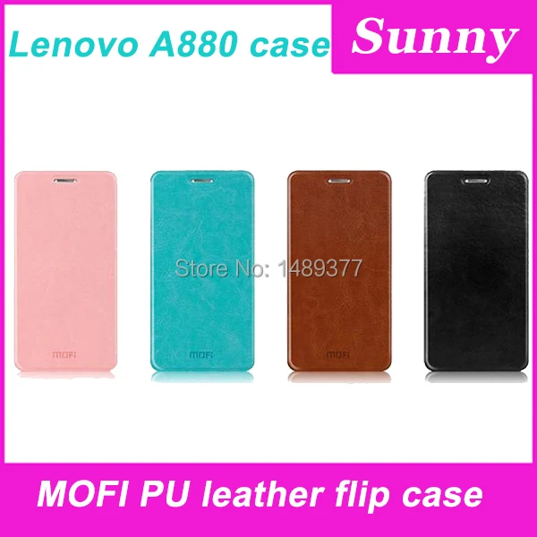 New MOFI Luxury Flip Stand Anti-knock PU Leather Case for Lenovo A880 +retail box free shipping |