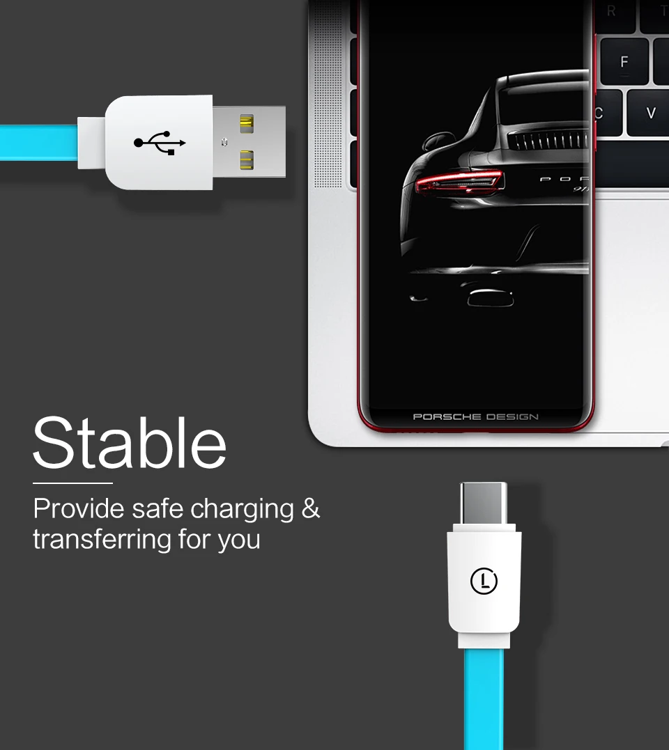 Кабель USB C type-C для samsung S8 S8 для Xiaomi Mi6 Mi5 LINGCHEN, зарядное устройство для мобильного телефона, шнур для быстрой зарядки, портативный кабель type-C