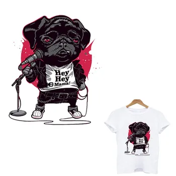 

pug dog patch iron on patches stripes stickers for clothes application of one another applique ironing applications for clothing