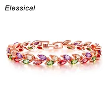 

ELESSICAL Crystal Colorful Radiation protection Bracelet Rose Gold Bracelet Zircon Bracelet Gifts For Women