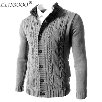 

Mens Cardigan Sweater Autumn and Winter New Mens Long Sleeved Sweater Lapel Cardigan Button Knit Sweater Coat Mens Turtleneck