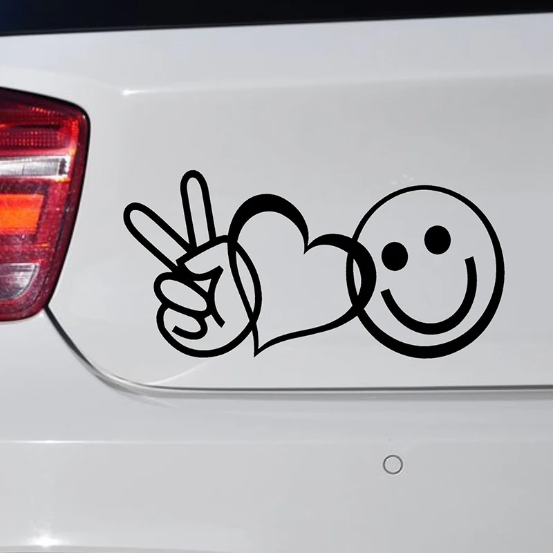 PEACE LOVE HAPPINESS Vinyl Decal Sticker Car Window Wall Laptop Heart Symbol