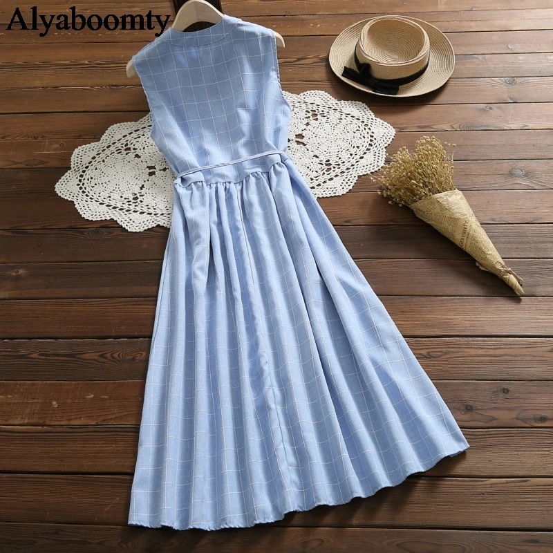 long blue sundress