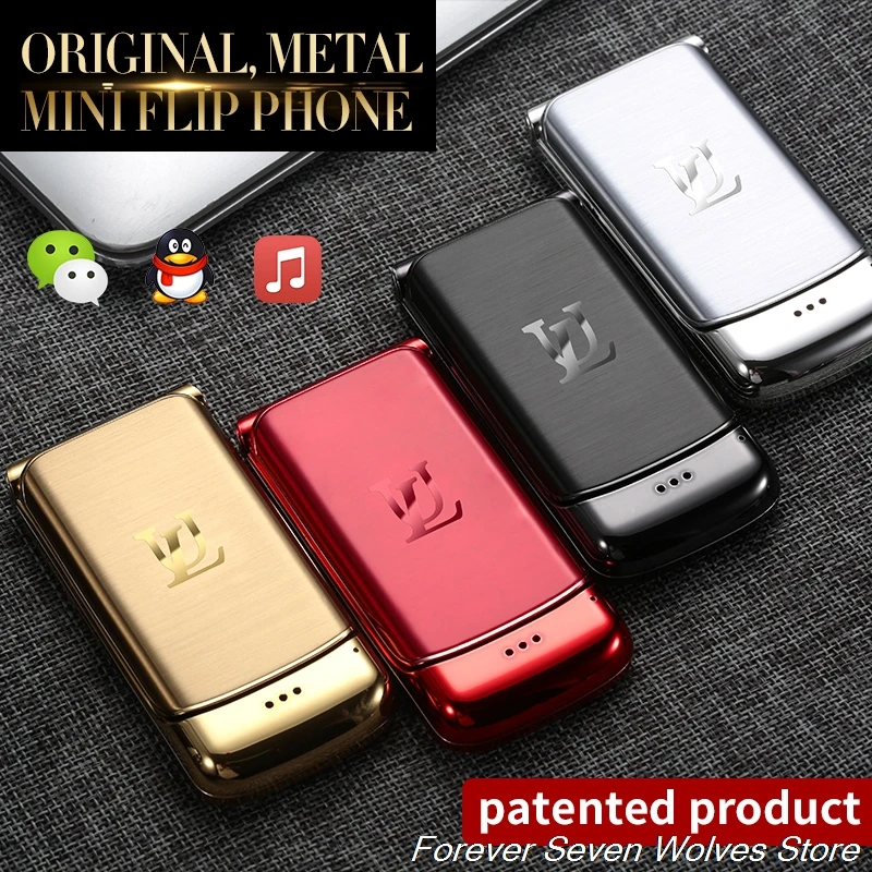 Оригинальный Ulcool V9 1 54 ''металлический корпус флип телефон маленький экран