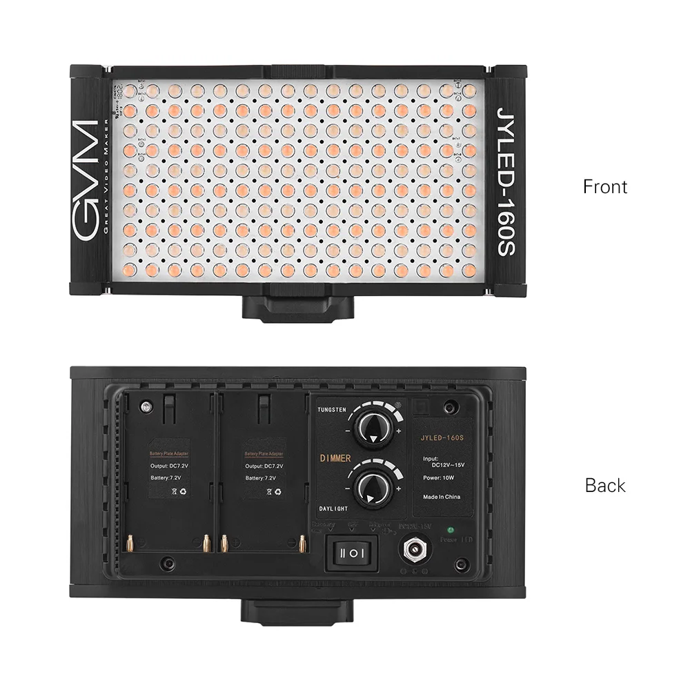 GVM 160 светодиодный 2300 K-6800 K свет затемнения сверхвысокая мощность панель свет на Цифровая видеокамера камеры DSLR видео свет для Canon Nikon