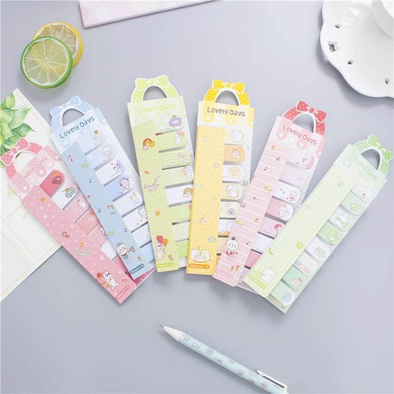 

48 pcs/Lot Mini post it stickers Animal memo pad Cat rabbit paper sheets Messsage marker Office School supplies stationery FM530