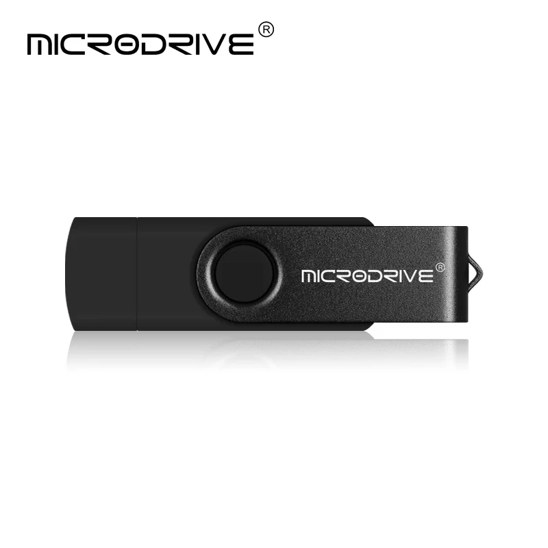 OTG 2 in 1 USB flash drive pendrive 128GB 64GB USB 2.0 Memory stick 32GB 16GB Flash USB Disk 8GB 4GB pen drive for smartphone - Цвет: Black