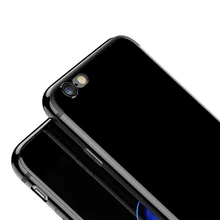 Ультра Тонкий Для iPhone 7 Дело Джет Черный Глянцевый Красный Черный конфеты Цвет Гибкая Крышка для iPhone 7 Плюс Телефон Случаях Охватывает капа