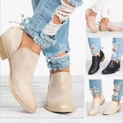 

2019 New Spring Autumn Women Butterfly-knot Chelsea Boots Slip-On Med High Heels Pointed Toe Shoes Woman Eur size 35-43