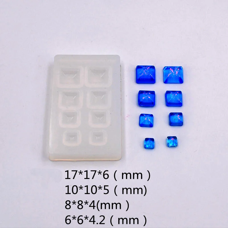 1 шт. УФ-полимерные ювелирные изделия, Жидкая силиконовая форма, сфера, треугольник, квадратный, сделай сам, силиконовая кристальная капля, резиновая форма, Прозрачная форма - Цвет: 2