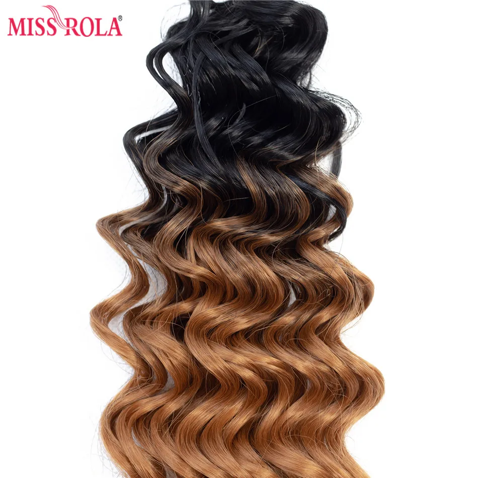 Мисс Рола эффектом деграде(переход от темного к Синтетические пряди для наращивания волос глубокая волна волос ткет утки T1B/ошибки с бесплатной 16-20 дюймов/6 шт./упак. 200 г