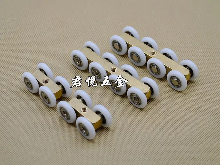 Shower room pulley bathroom glass sliding door pulley partition sliding door hanging round broadened brasen wheels shower room
