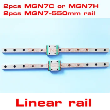 

MR7 7 mm linear guide rail MGN7 L 550mm with mini MGN7H linear carriage block cnc part or MGN7C carriage