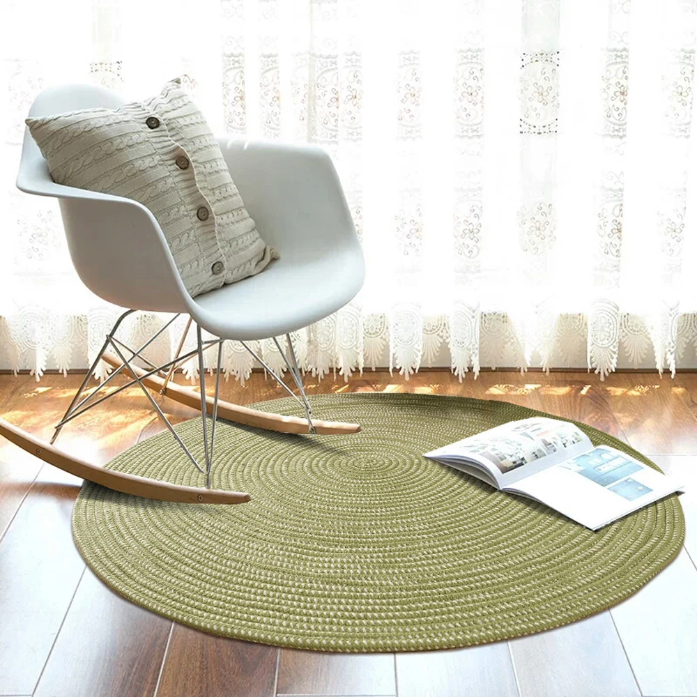 Super Fiber Rope Hand Weaving Round Carpet Absorbent Living Room