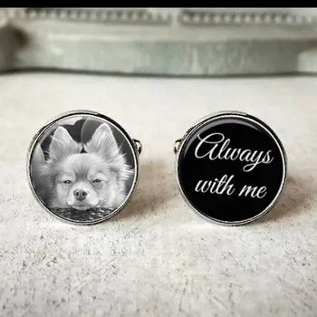 

Personalize photo text Pet Cufflinks, Dog Cuff links, Custom cat Photo Cufflinks, pet Memory Keepsake, Gift For groom Him