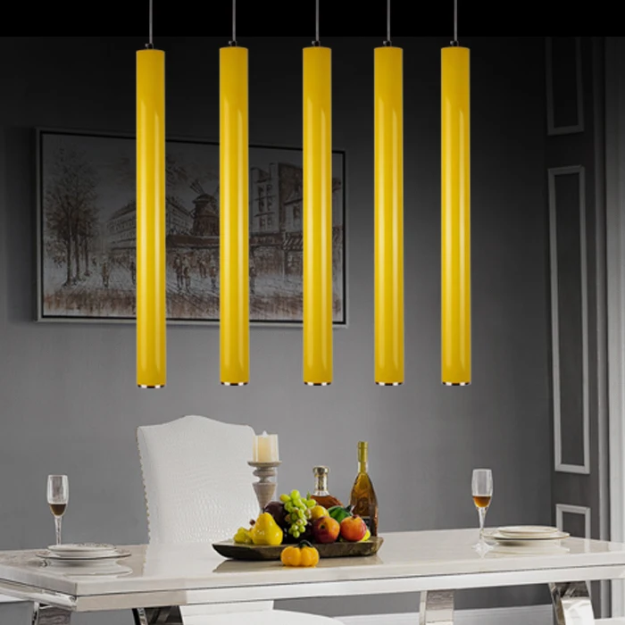 

Contemporary Modern Led Cylinder Pendant Lights Kitchen Ceiling Lighting Fixtures Dining Room Hanging Lamp Suspended Aluminum