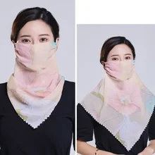 Женский солнцезащитный треугольный шарф, маска для шеи, женская летняя дышащая тонкая маска с защитой от ультрафиолета, маска для езды на велосипеде, шарф