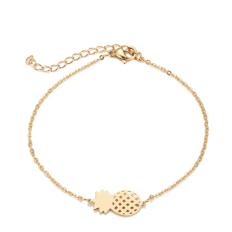 Hibobi Bracelet Stainless Steel Femme Jewelry Pineapple Charm Bracelets For Women Donot Fade Valentine's Day Bangles Gift (3)