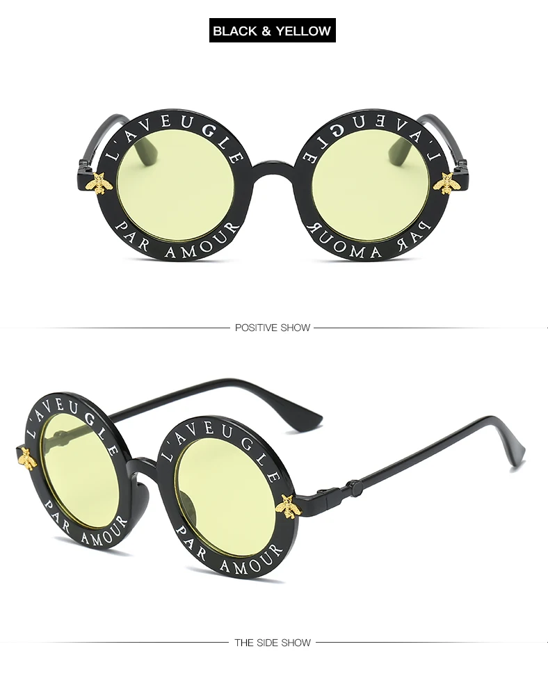 NYWOOH Новые солнцезащитные очки маленькие пчелы круглая оправа солнцезащитные очки для мужчин и женщин модные очки трендовые солнцезащитные очки UV400