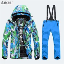 Зимние теплые костюмы, ветровка, зимняя одежда для катания на горных лыжах, мужская и женская куртка и штаны для одиночных и двойных лыж