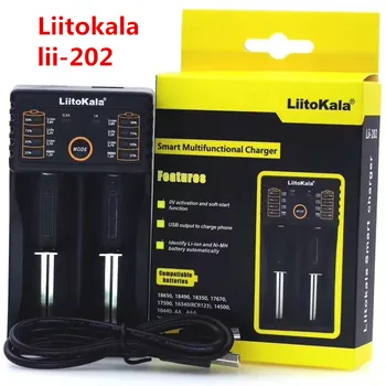 

liitoKala Lii-202 USB Smart Battery Charger with Power Bank Function for lii202 Ni-MH Lithium for 18650 26650 18350 14500