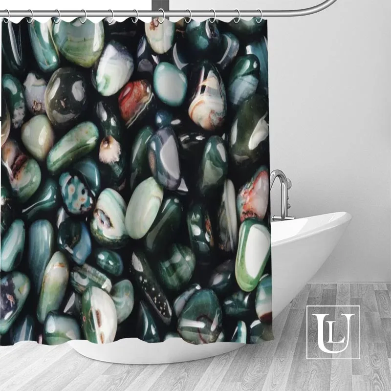 Custom Stone Texture cobblestone wall shower curtain new large European&American style print edition polyester shower curtain - Цвет: 13