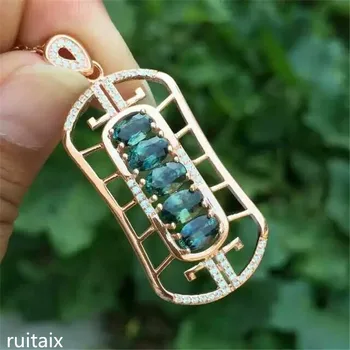 

KJJEAXCMY boutique jewels S925 silver inlay natural sapphire inlay drill banana pendant + necklace pendant gifts