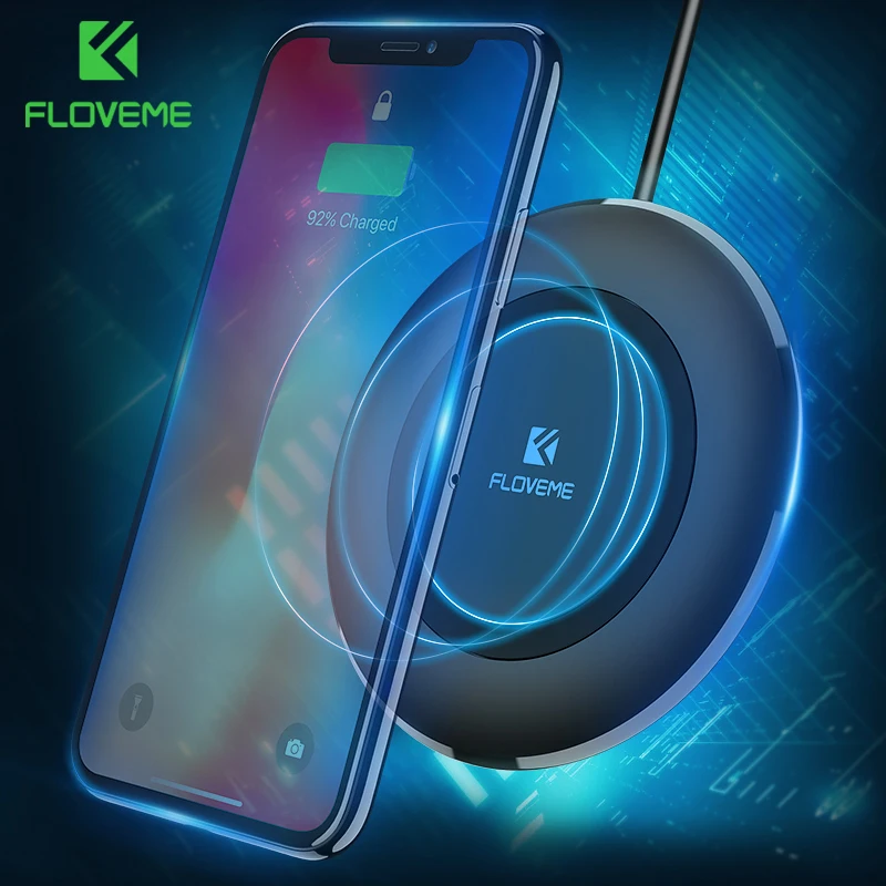 

FLOVEME Qi Wireless Charger For Samsung Galaxy S9 S8 Plus Note 8 Mobile Phone QI Charger For iPhone X 8 8 Plus Wireless Charging