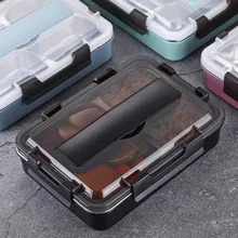 304 Ланч-бокс из нержавеющей стали с ложкой, герметичные Ланч-боксы, набор посуды, СВЧ-бокс для взрослых, детский пищевой контейнер