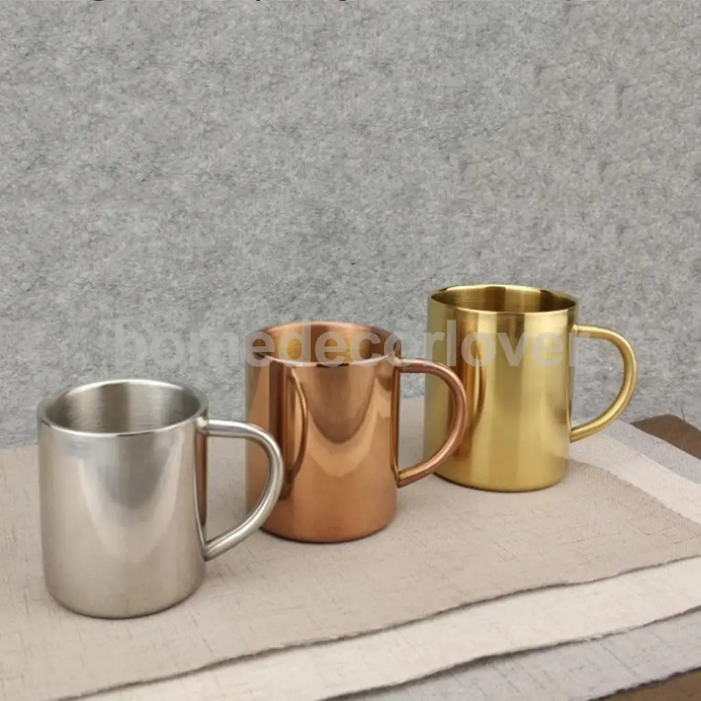 Stainless Steel Double Wall Insulated Cup Water Coffee Mug 400ml Rose Gold