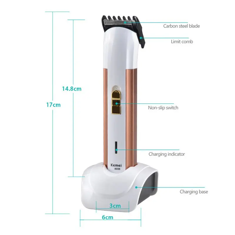 Kemei KM-800B бытовая машинка для стрижки стрижка сухой перезаряжаемой аккумуляторной