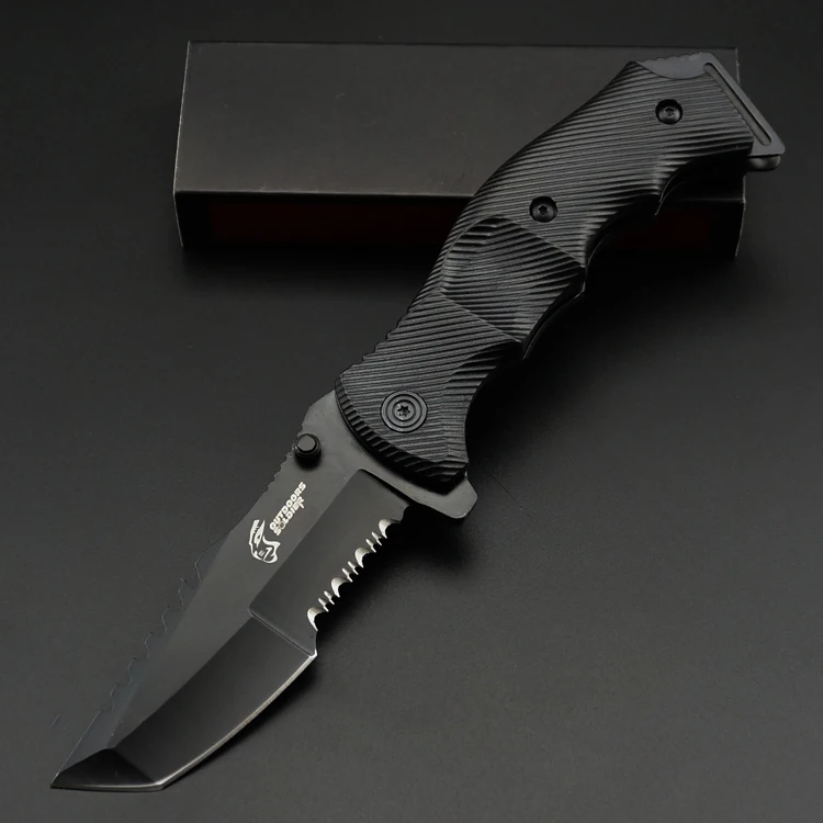  Portable Tactical army Survival Gear knife high 56 hardness hunting folding blade knife essential t