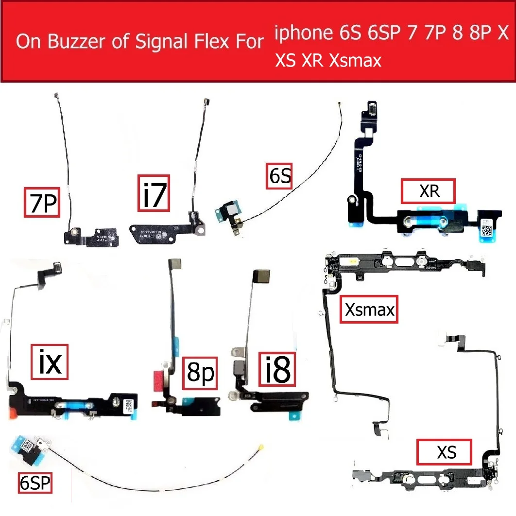 Зуммер wifi антенна сигнала гибкий кабель для iPhone 6S 7 8 plus X XS MAX XR сигнал гибкий кабель громкоговоритель запасные части