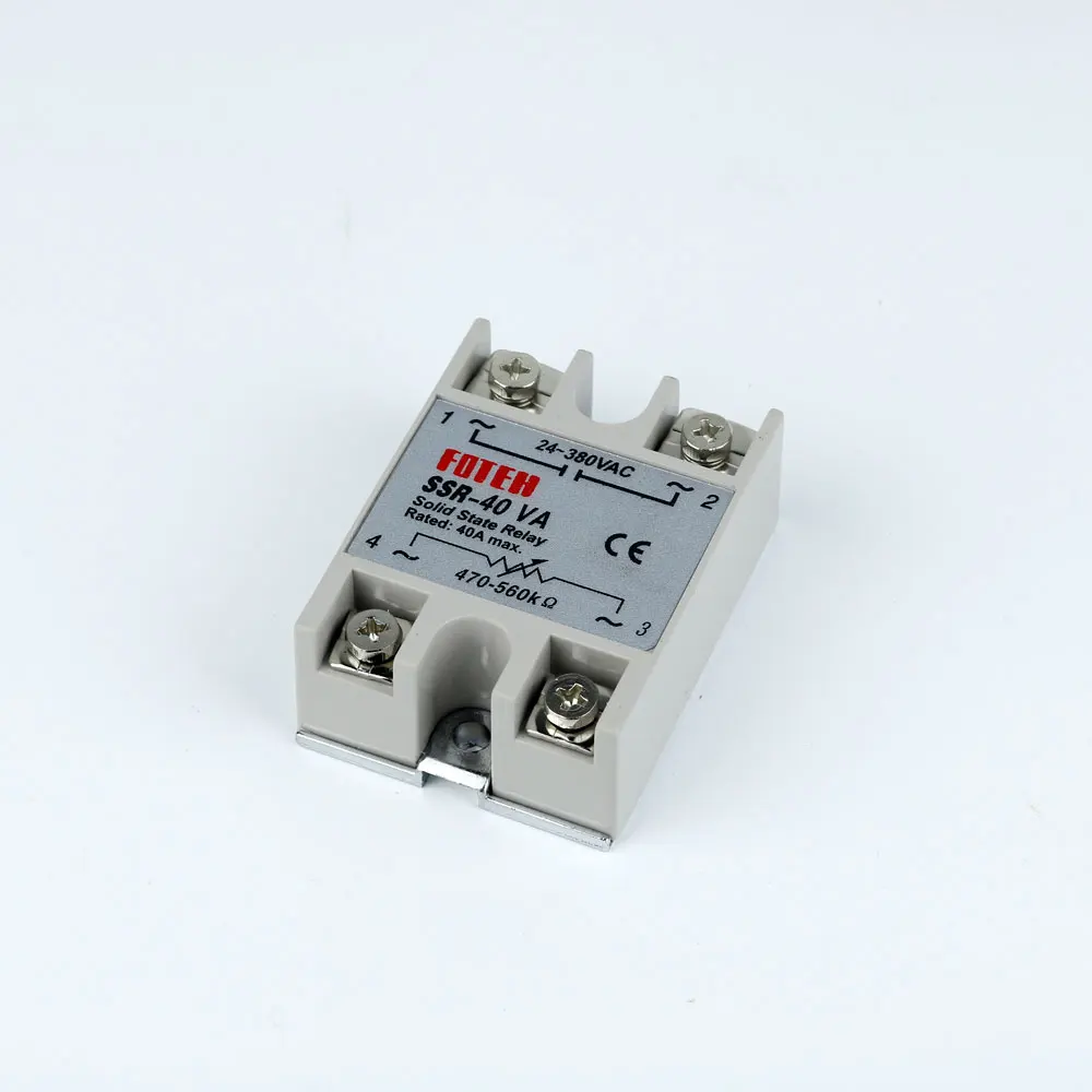 Твердотельный релейный модуль SSR-40VA 40A вход 24-380VAC для ПИД-регулятора температуры |