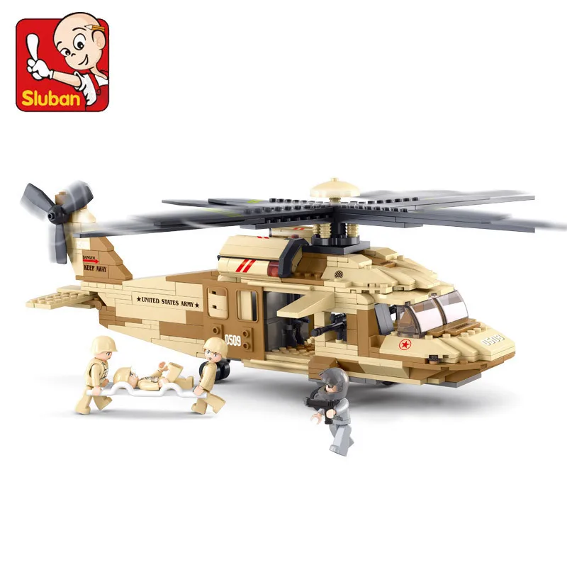 

Model building kit compatible with Military loge Battle helicopter 3D block Educational model building toys hobbies for children