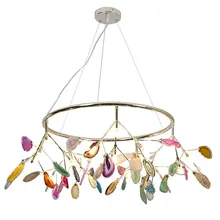 Креативная цветная Агатовая люстра Светлячок G4 Светодиодная люстра освещение лампы для столовой