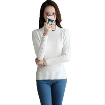 

Thick Warm Women Turtleneck 2018 Winter Women Sweaters And Pullovers Knit Long Sleeve Warm Slim Sweater Female Jumper TopsCQ2586