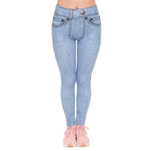 Стильные Леггинсы mujer, светильник, синие простые джинсы, леггинсы с принтом, сексуальные женские леггинсы для фитнеса, женские штаны, леггинсы для тренировок