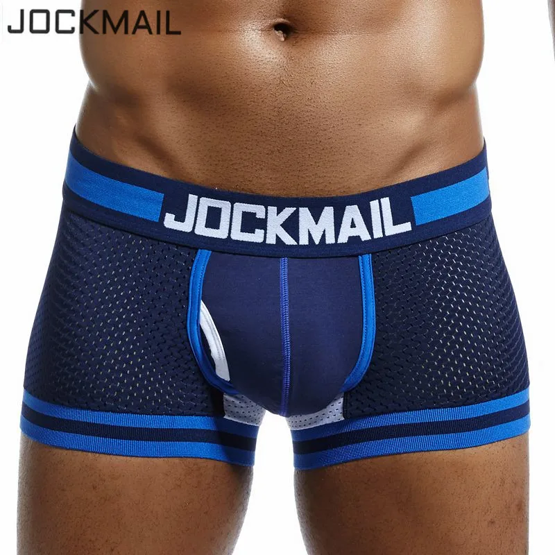 Мужские сетчатые трусы боксеры JOCKMAIL хлопковые дышащие шорты одежда для сна