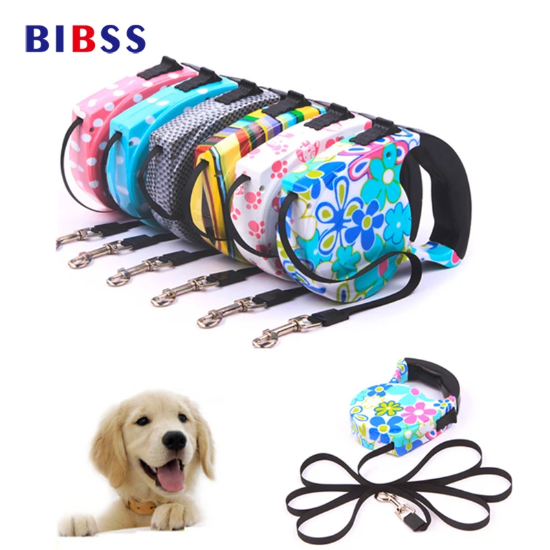 

Outdoor Running Retractable Dog Leashes Fashion Slip Metail Chain Pet Leash for Cat Yorkies Teddy Nylon Training Dog Rope Belt