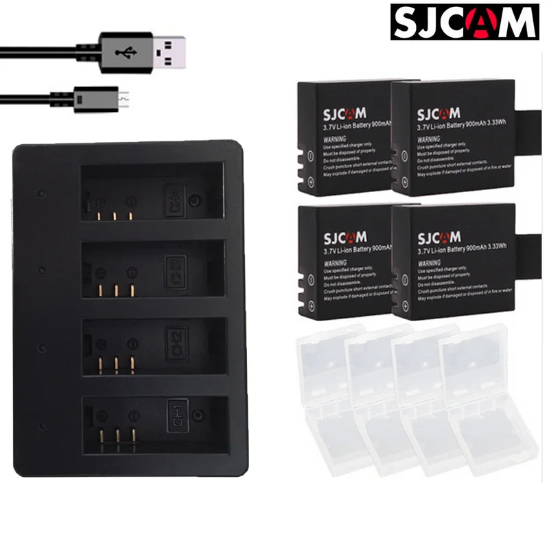 

new SJCAM Sj4000 Battery +4lots Charger for SJCAM SJ4000 SJ5000 SJ6000 SJ8000 EKEN 4K H8 H9 GIT-LB101 GIT PG900 1050 SJ M10