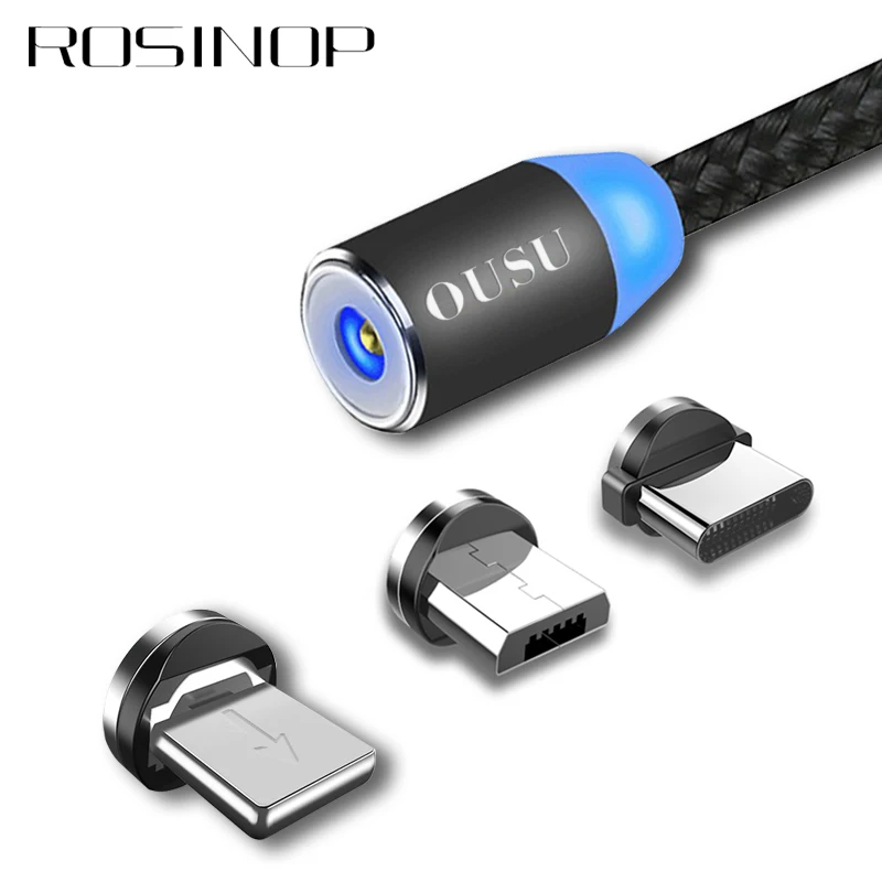 

Rosinop 2.4A Fast Charging Cable Magnetic Cable For iphone xr xs For Lightning Original Cable Type C Micro USB Magnetic Charger