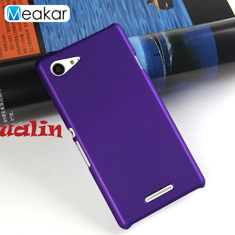 Матовая Пластик Coque 4.5For sony Xperia E3 чехол для sony Xperia E3 двойной D2203 D2212 телефона чехол-лента на заднюю панель - Цвет: purple