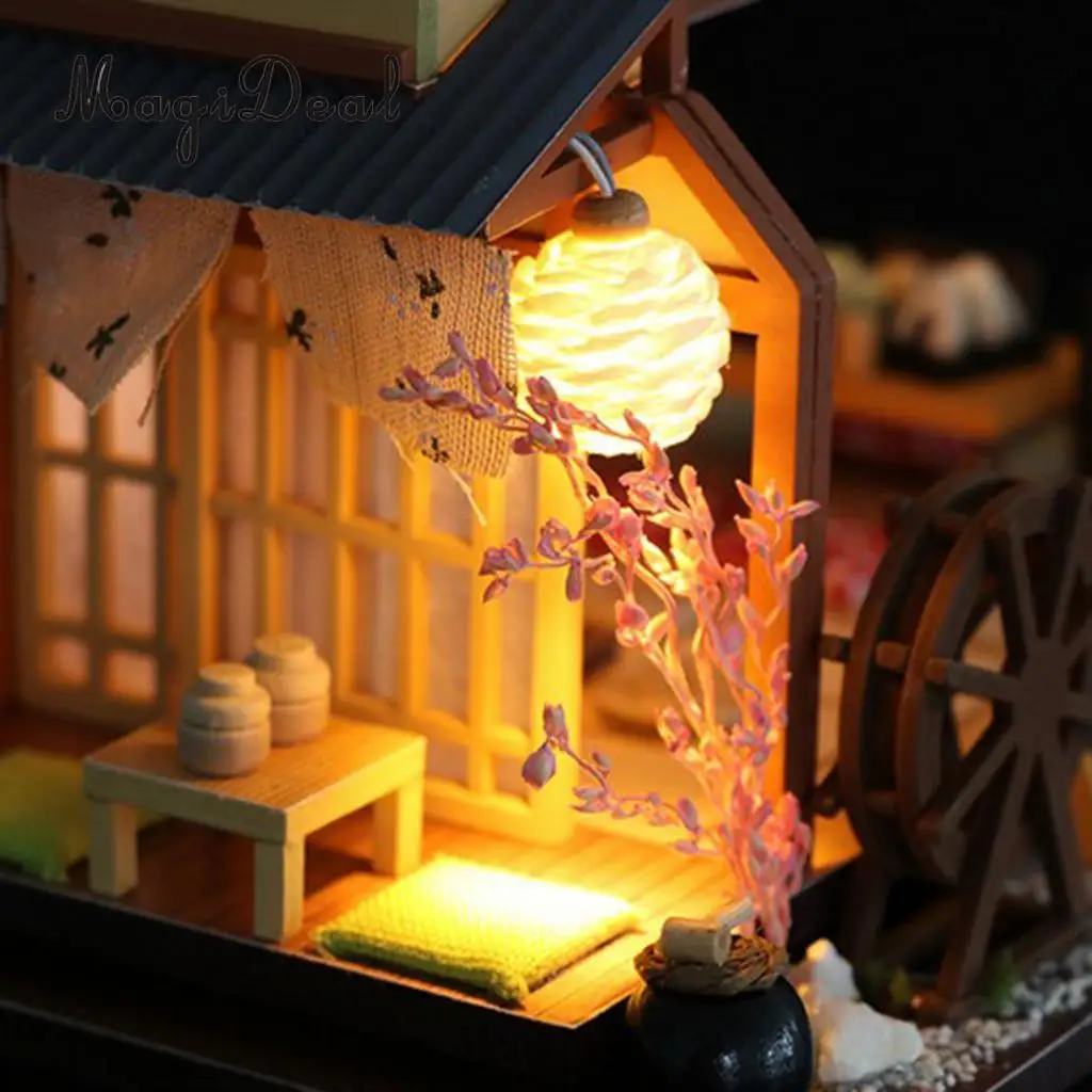 DIY Dollhouse Miniature Kit Japanese Style Forest Little House with Furniture Toy Kids Gift
