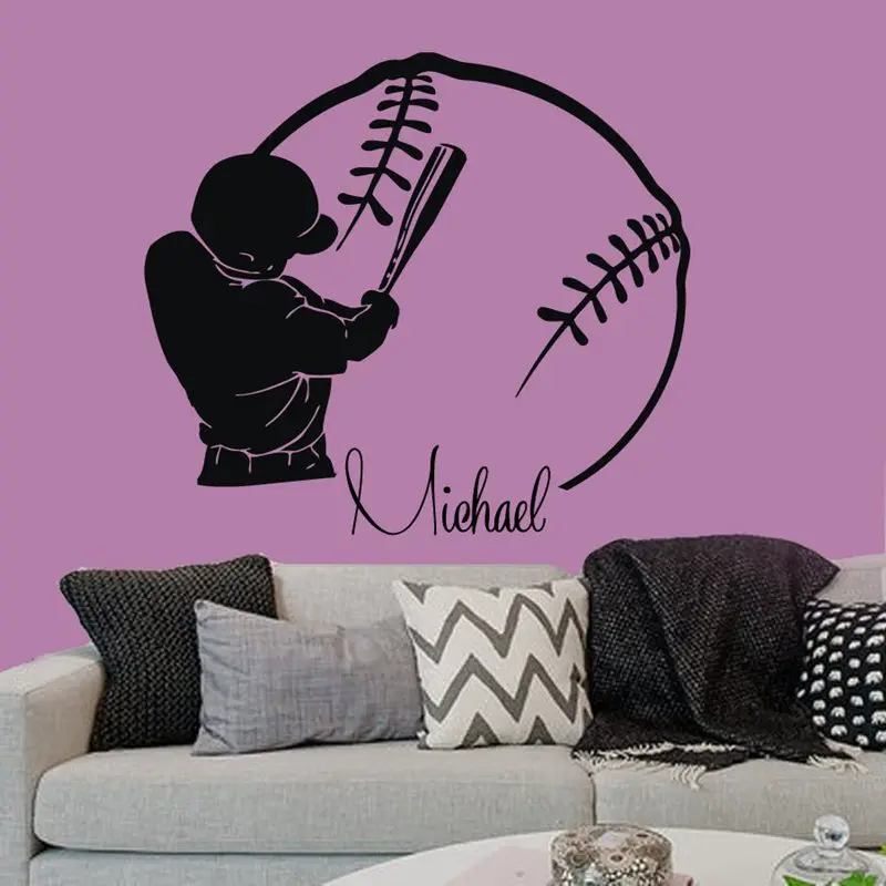 DCTAL Baseball Car Windows Sticker Sports Decal Posters Vinyl Wall Decals Pegatina Decor Mural Baseball Sticker