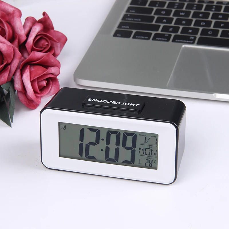 

LED Alarm Clock Digital Table Clocks Student Clock With Week Snooze Thermometer Electronic Calendar LCD Display Desk Clock Timer