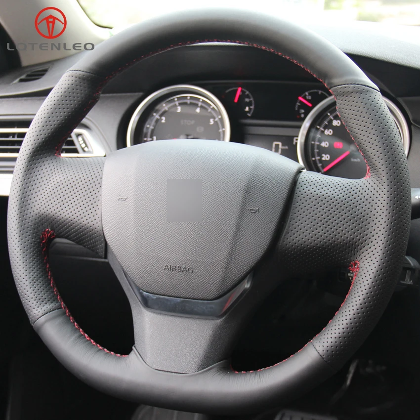 LQTENLEO черный из натуральной кожи DIY автомобиля Руль Обложка для Citroen C3 C3-XR C4- peugeot 408- путешествия